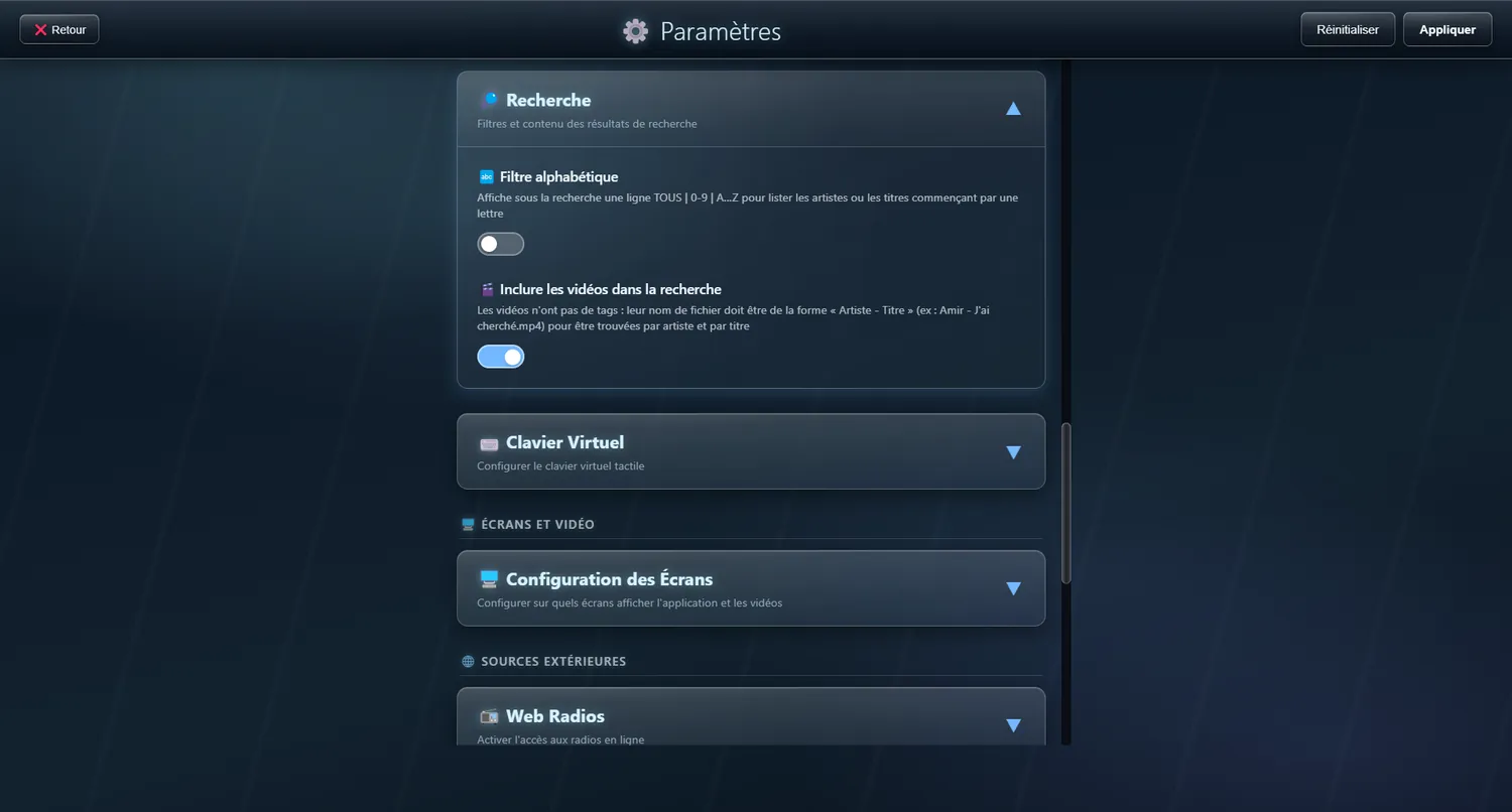 Vidéos dans la recherche